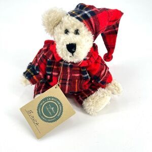 NWT Boyds Bears Bianca T Witebred Red Plaid Pajamas #912076 1998 8” Holiday Chr